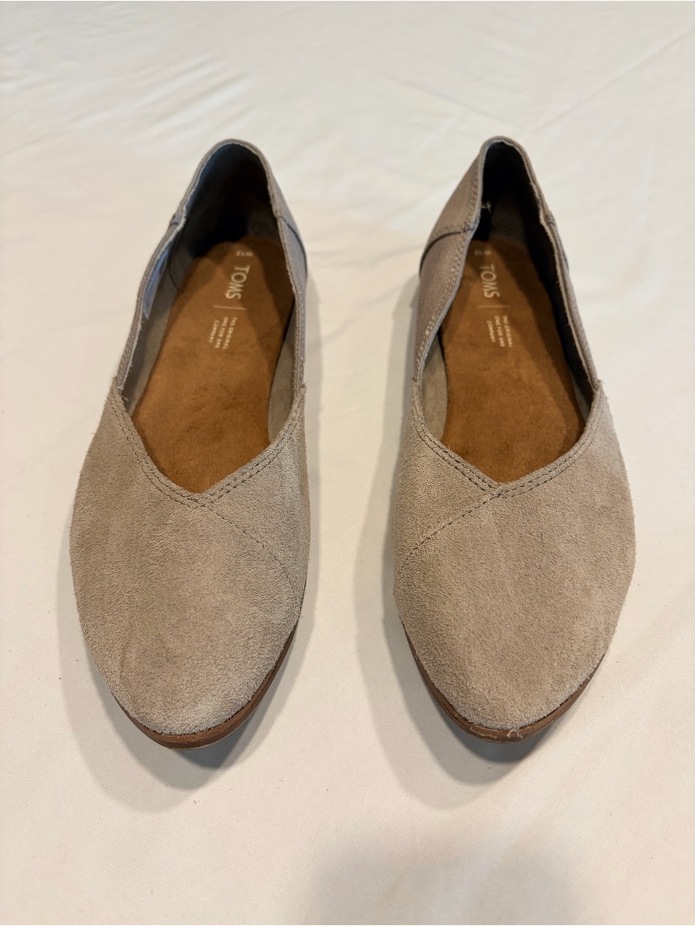 TOMS Jutti Ballet Flats Desert Taupe Suede - Women's Size 12